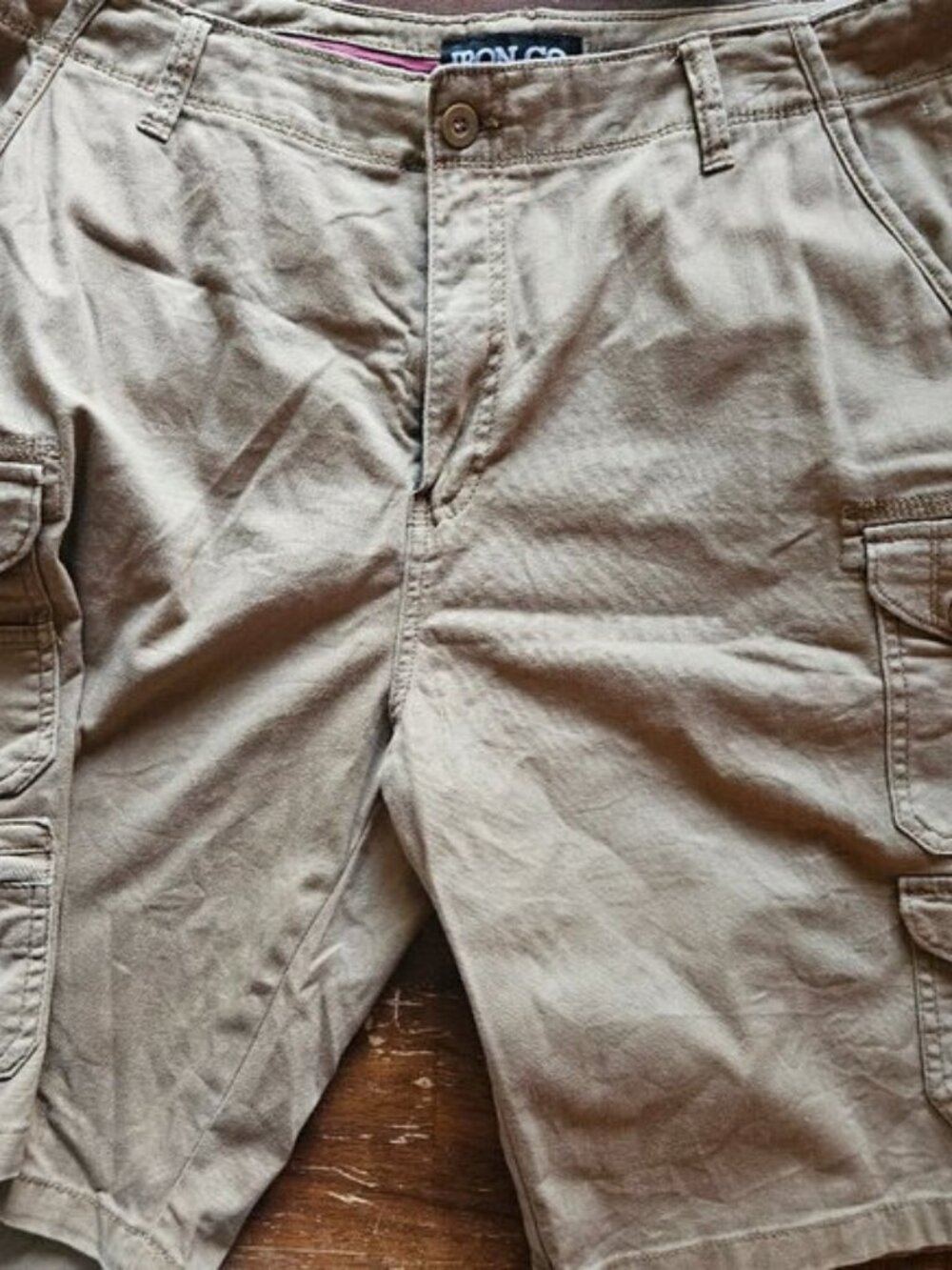 khaki beige pockets camping hiking outdoor shorts 38